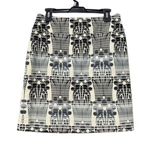 Etcetera Black/Blue/Cream Patterned Pencil Skirt